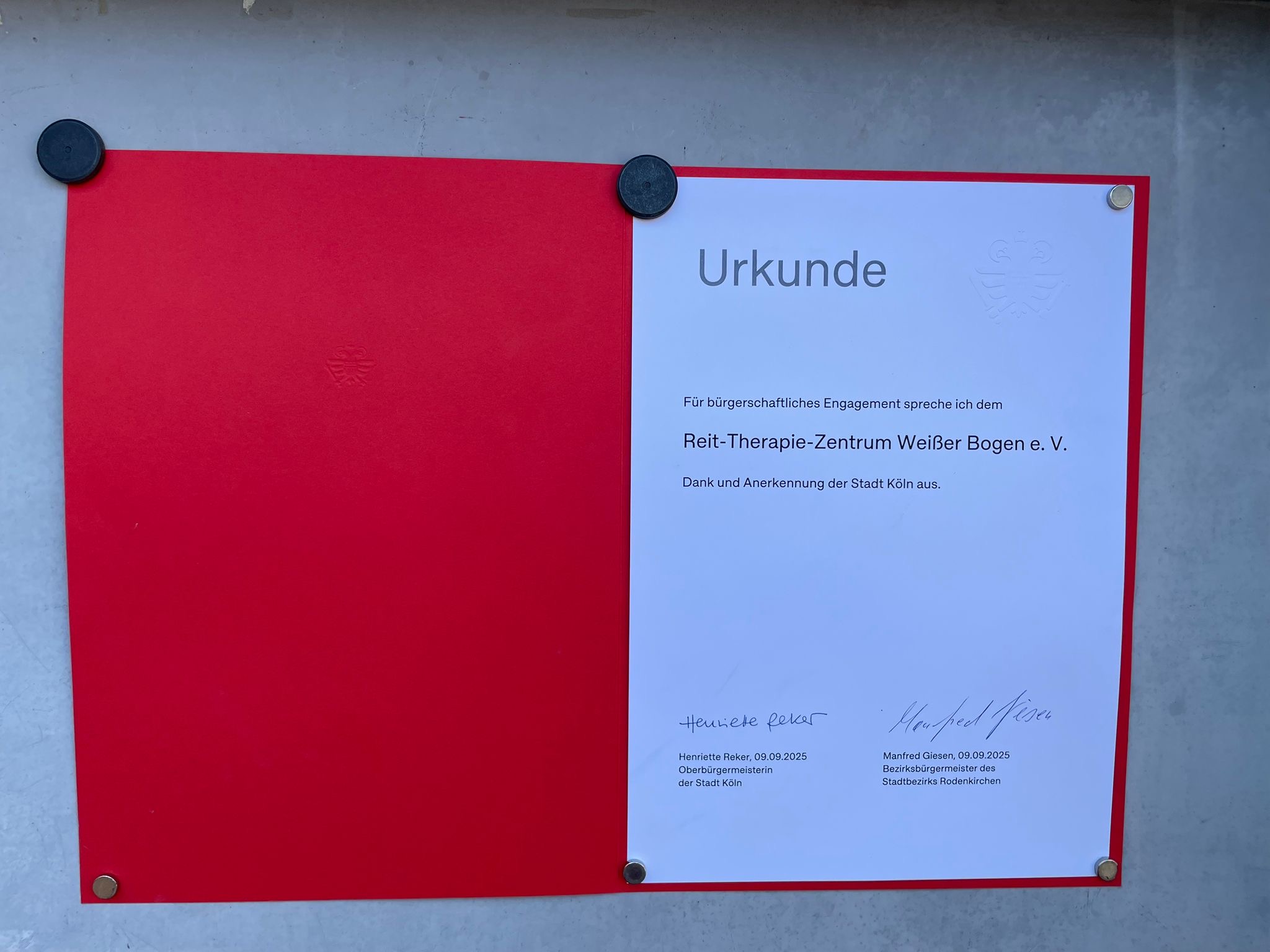 2025 Ehrenamtspreis Urkunde